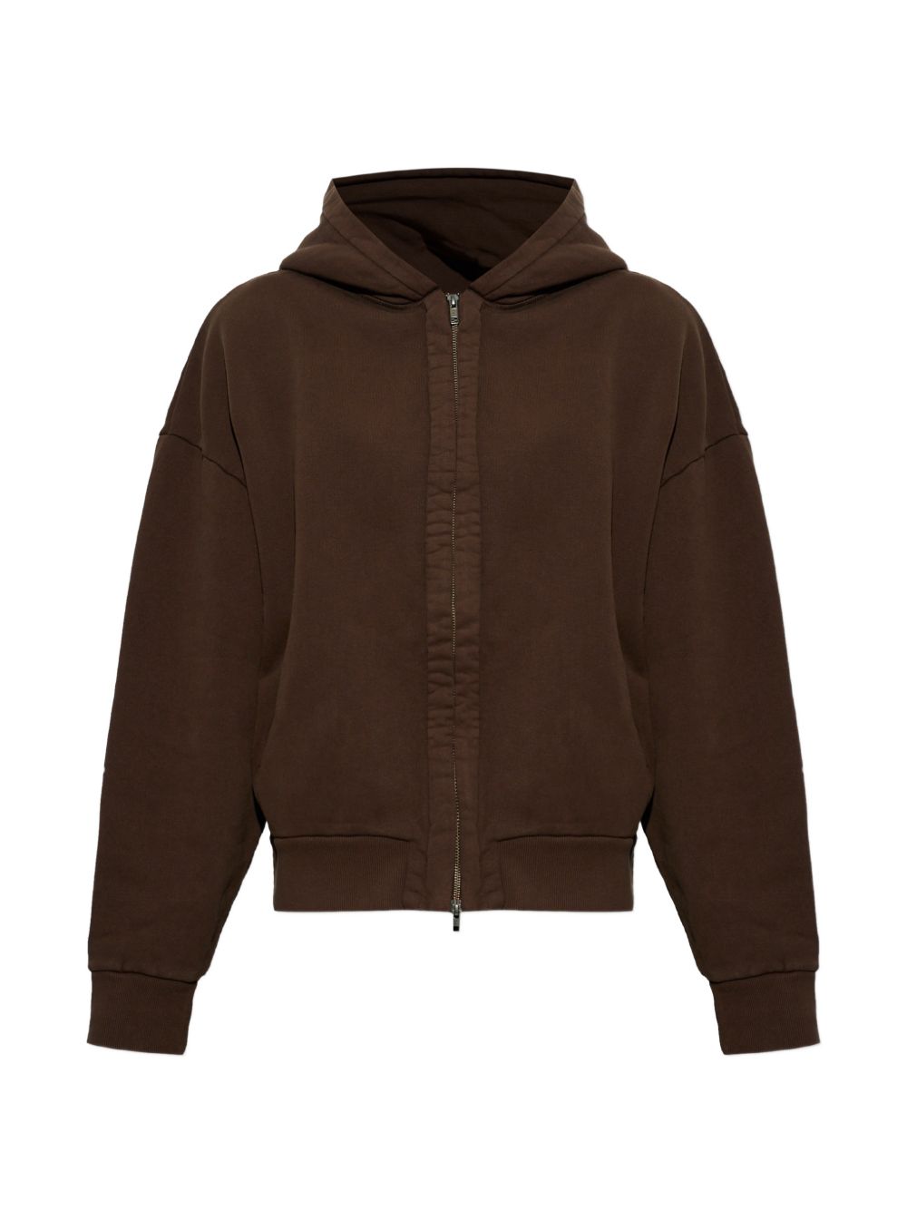 Felpa brunette in cotone con cappuccio 