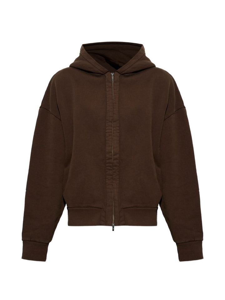 Felpa brunette in cotone con cappuccio 