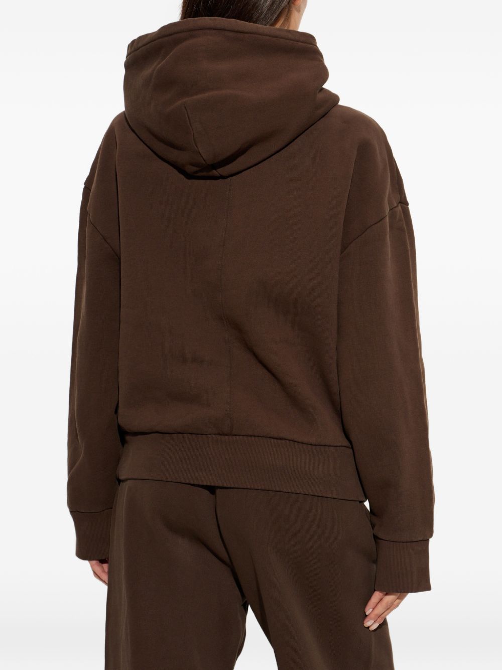 Felpa brunette in cotone con cappuccio 