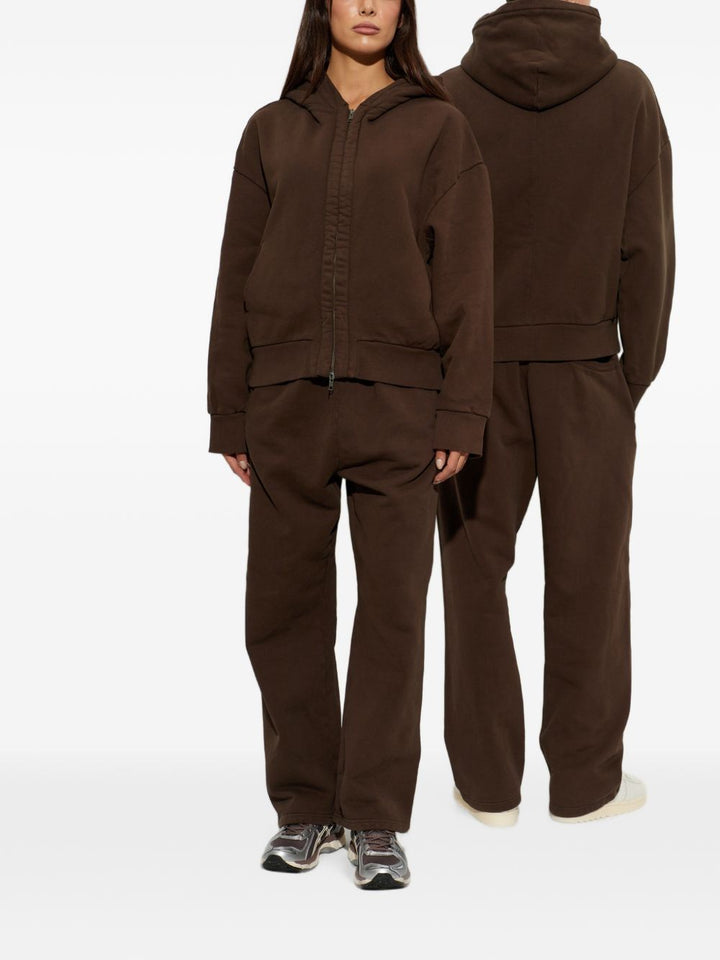 Felpa brunette in cotone con cappuccio 