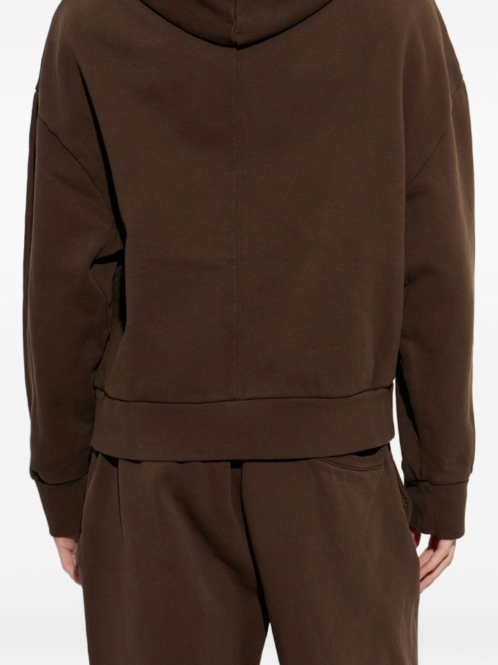 Felpa brunette in cotone con cappuccio 