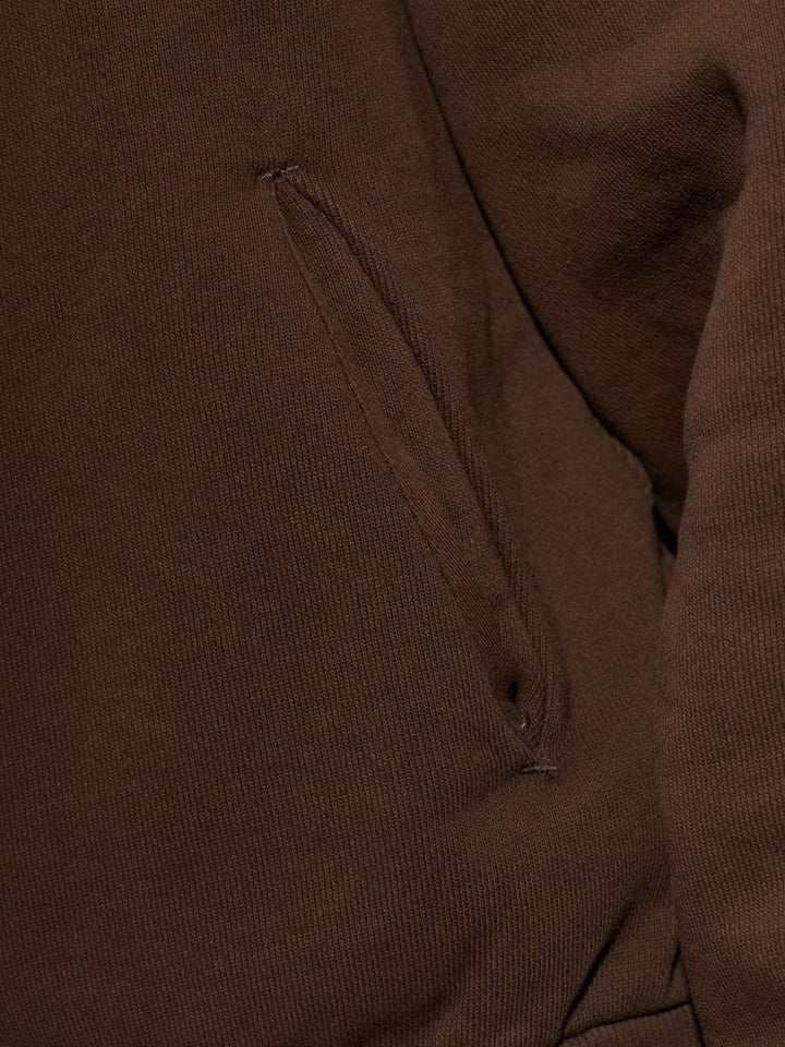 Felpa brunette in cotone con cappuccio 