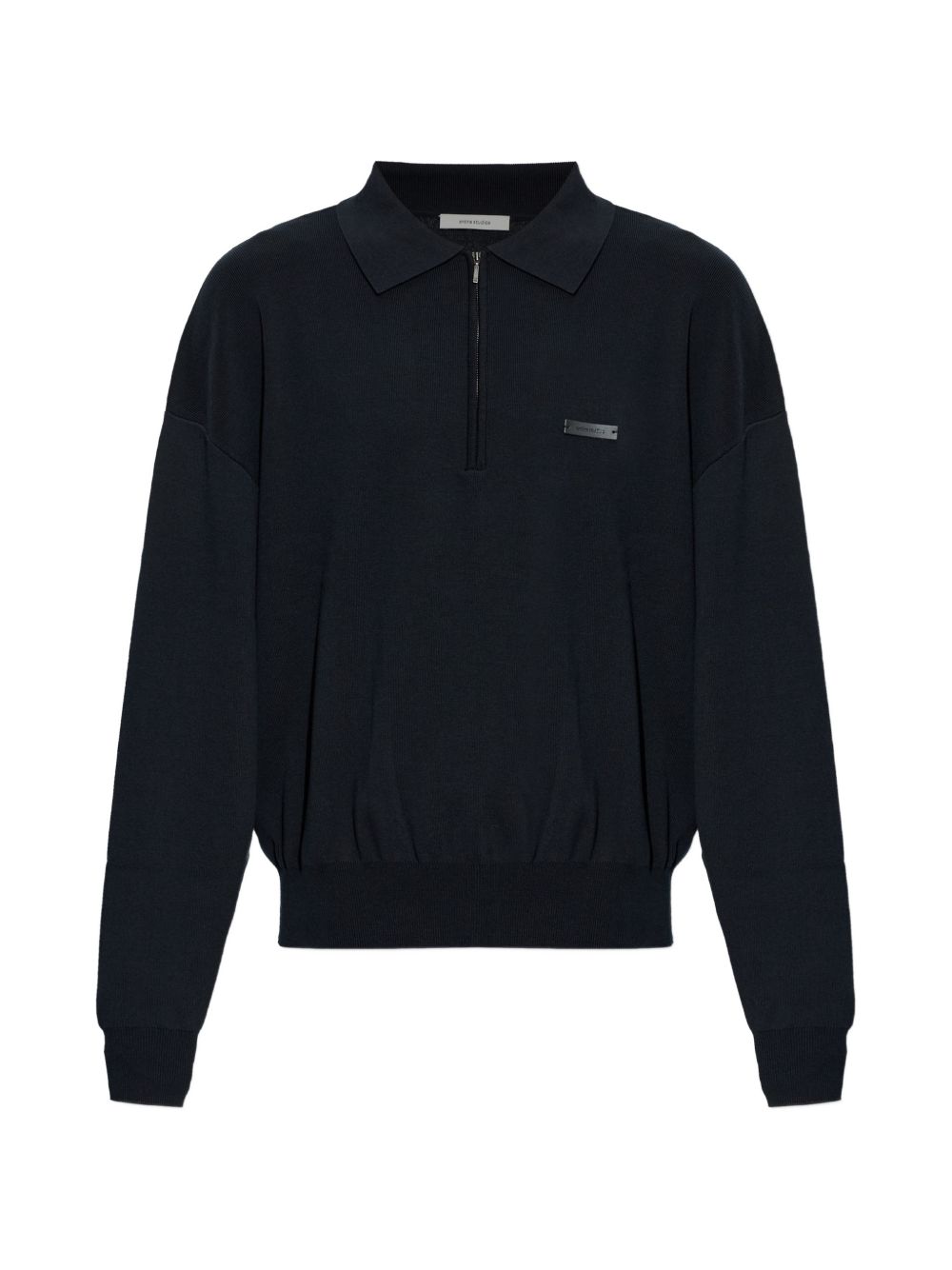 Polo nera con mezza zip 