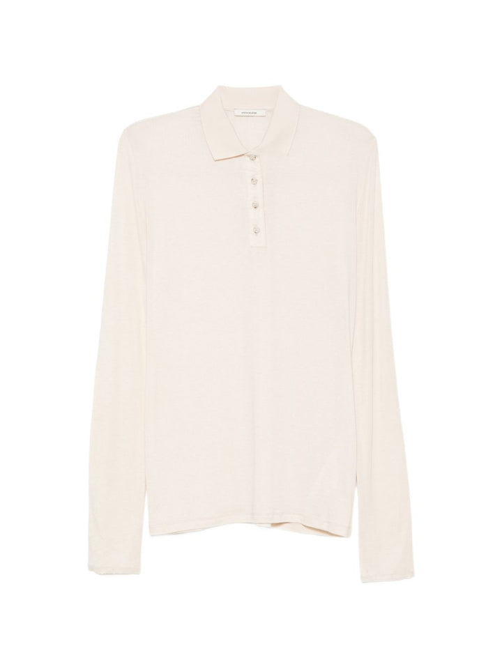 Polo a maniche lunghe in maglia oat 