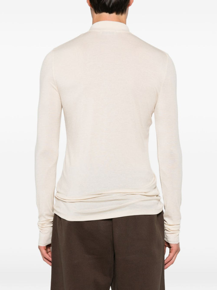 Polo a maniche lunghe in maglia oat 