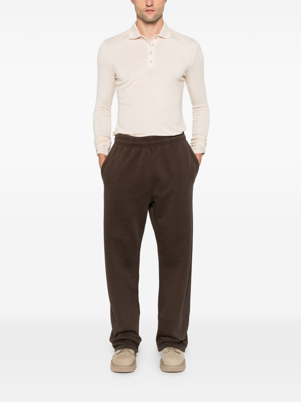 Polo a maniche lunghe in maglia oat 