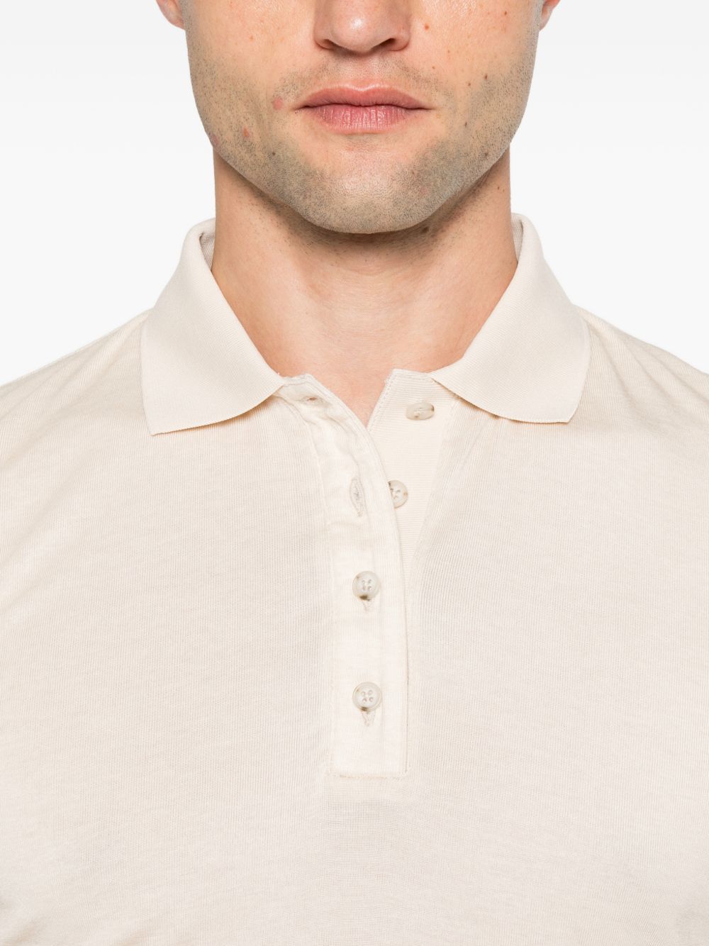 Polo a maniche lunghe in maglia oat 