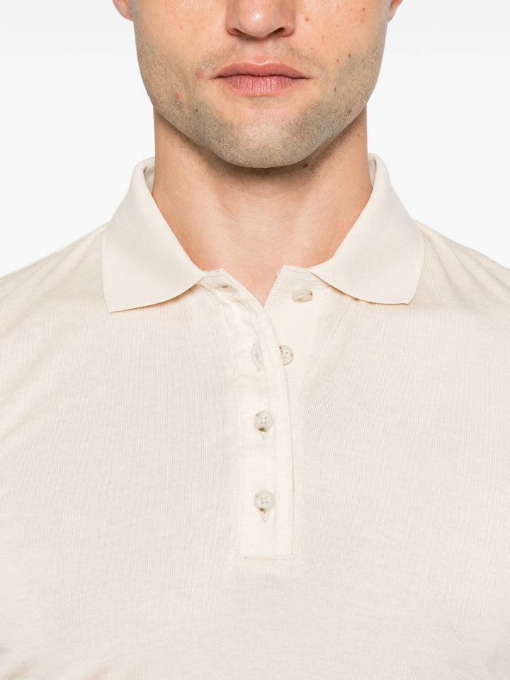 Polo a maniche lunghe in maglia oat 