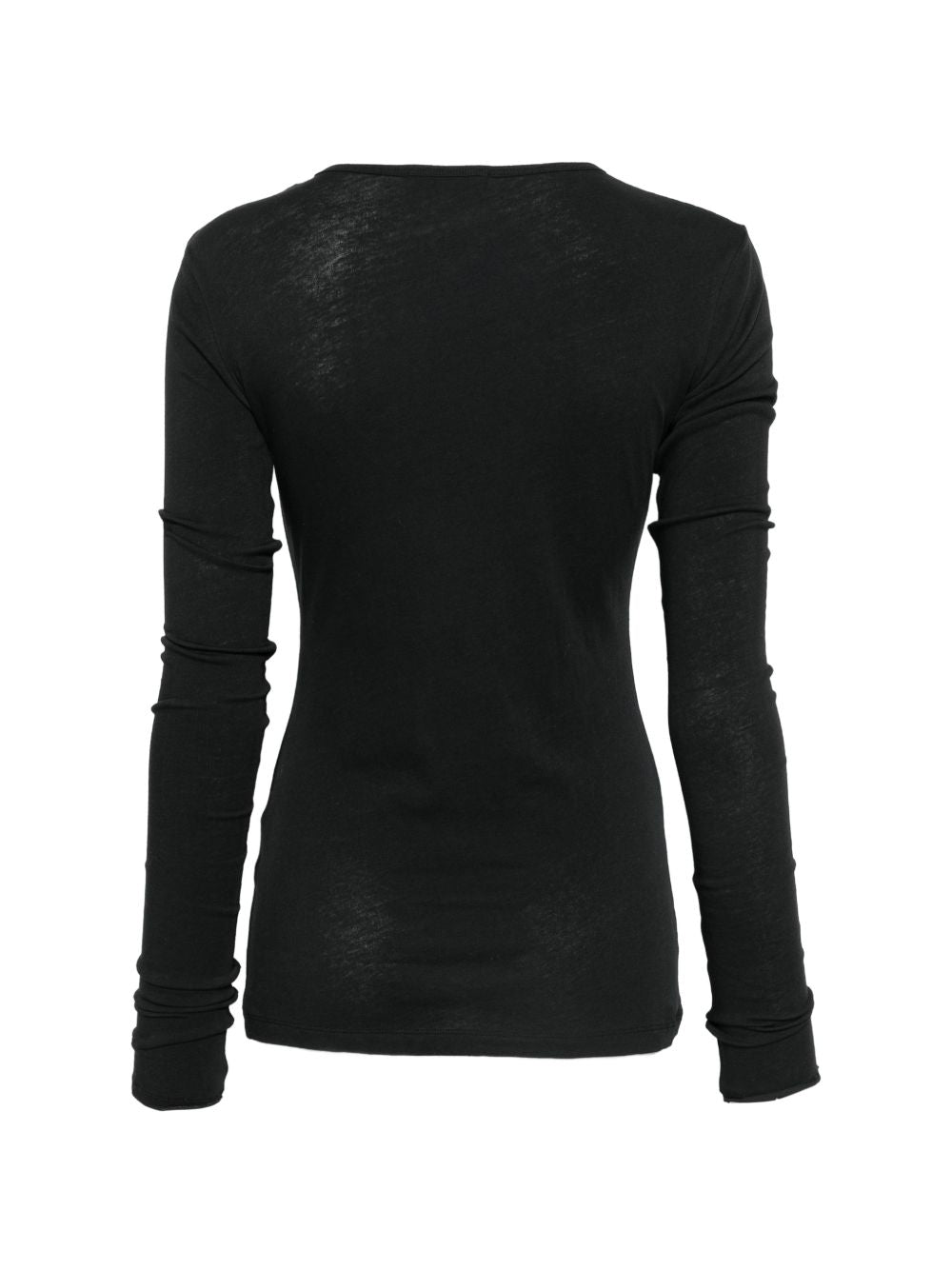 T-shirt nera a maniche lunghe 