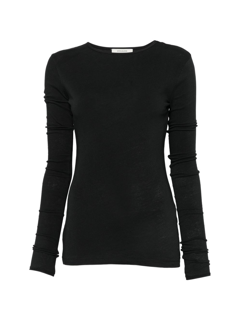 T-shirt nera a maniche lunghe 