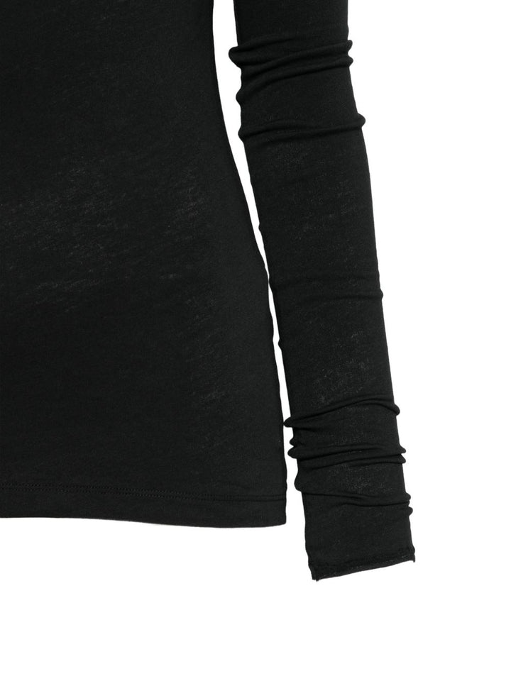 T-shirt nera a maniche lunghe 