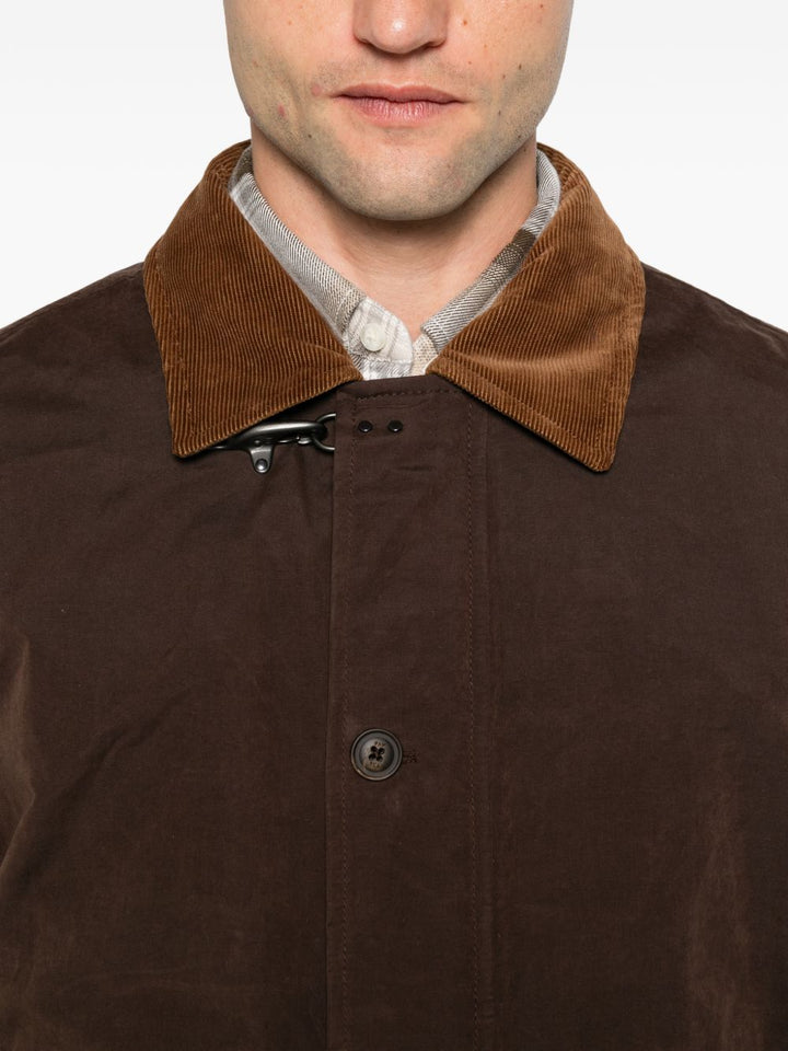 Bomber marrone con colletto a coste 