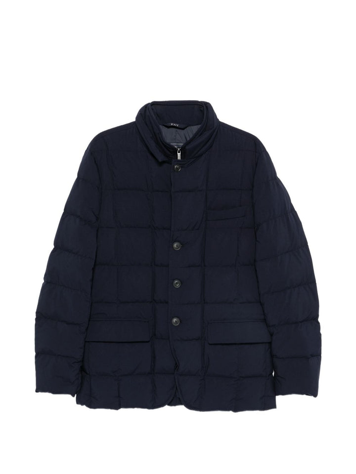 Giaccone trapuntato doppiopetto imbottito blu navy 