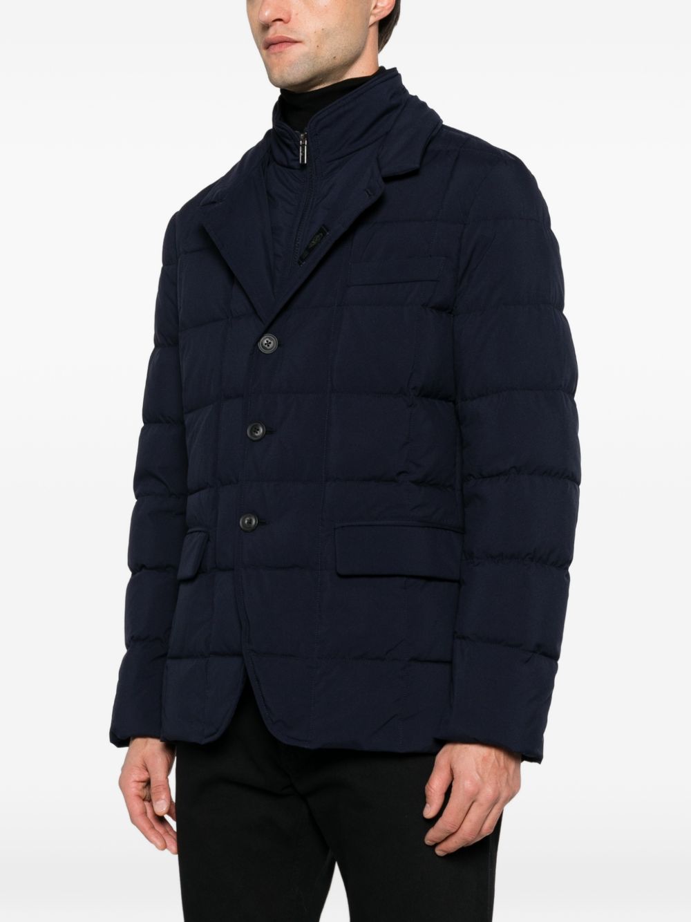 Giaccone trapuntato doppiopetto imbottito blu navy 