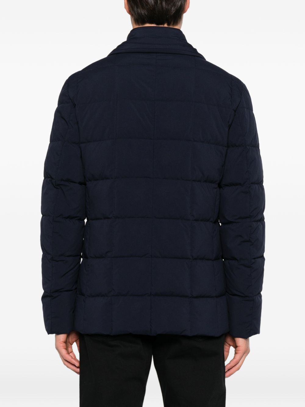 Giaccone trapuntato doppiopetto imbottito blu navy 