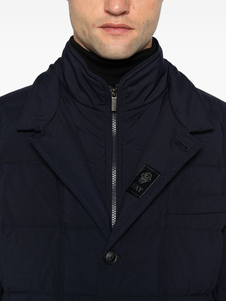 Giaccone trapuntato doppiopetto imbottito blu navy 