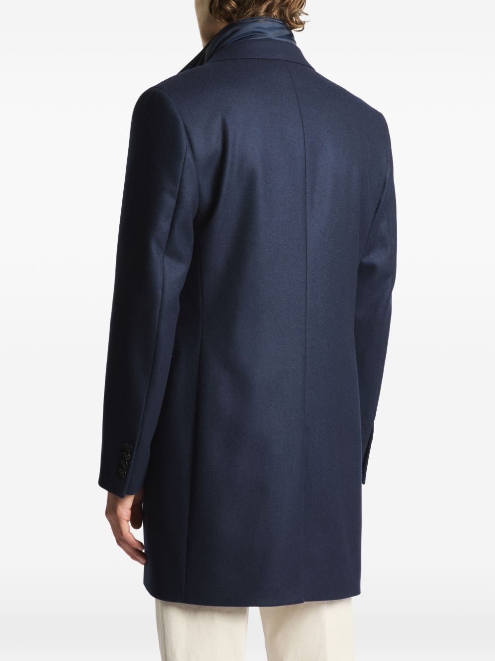 Cappotto blu navy Fay con gilet interno 
