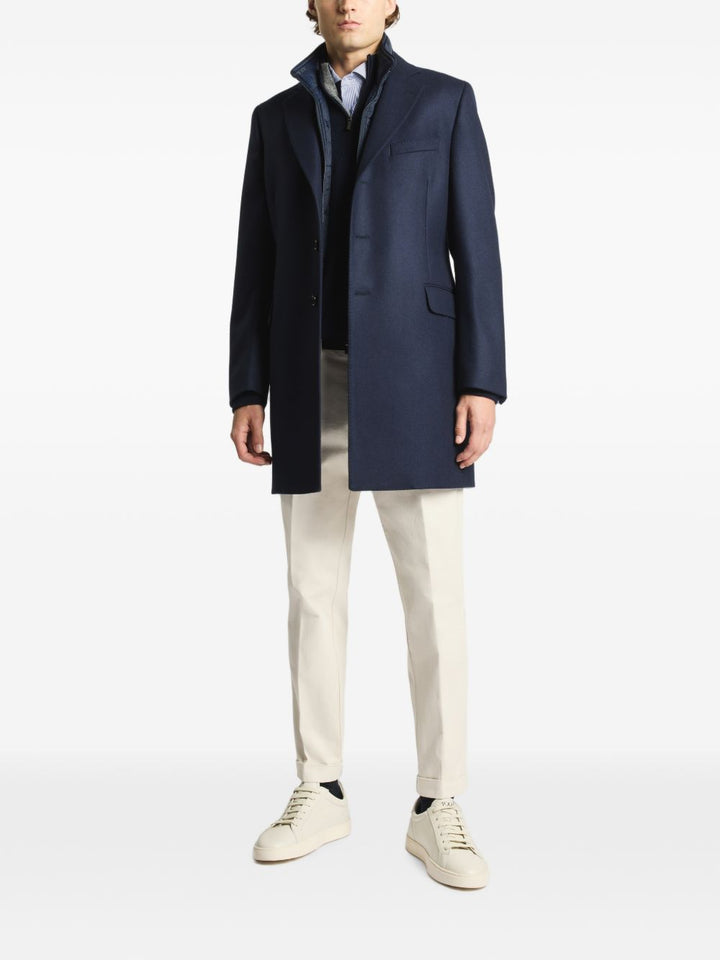 Cappotto blu navy Fay con gilet interno 