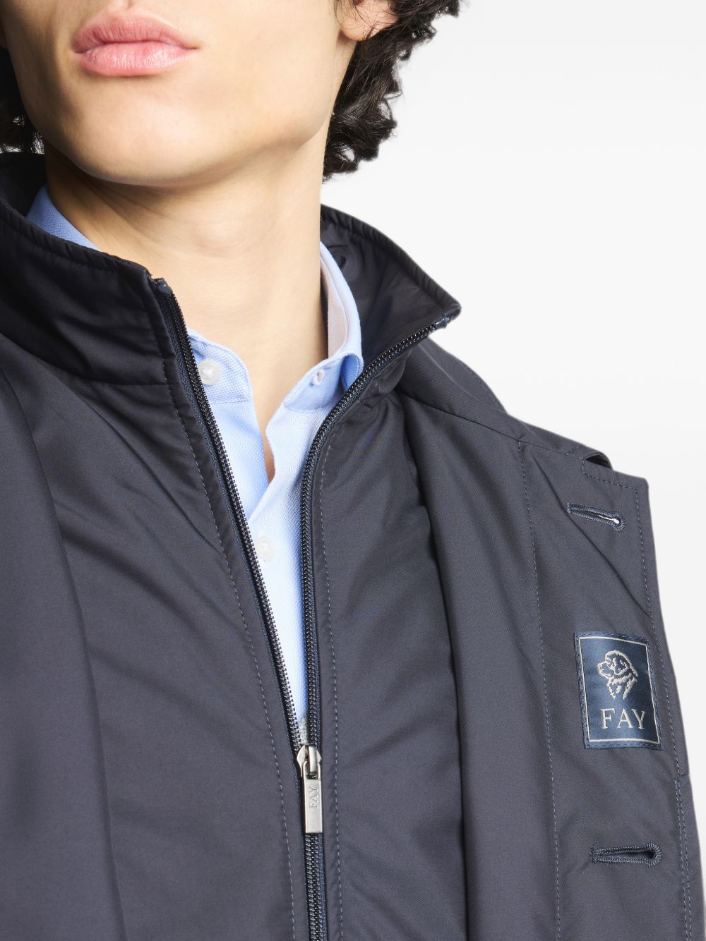 Cappotto Morning blu navy con bottoni 