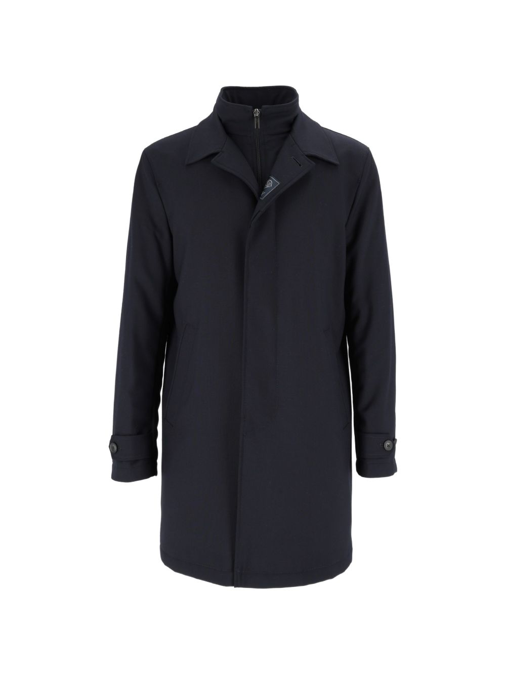 Blouson blu denim in lana vergine 