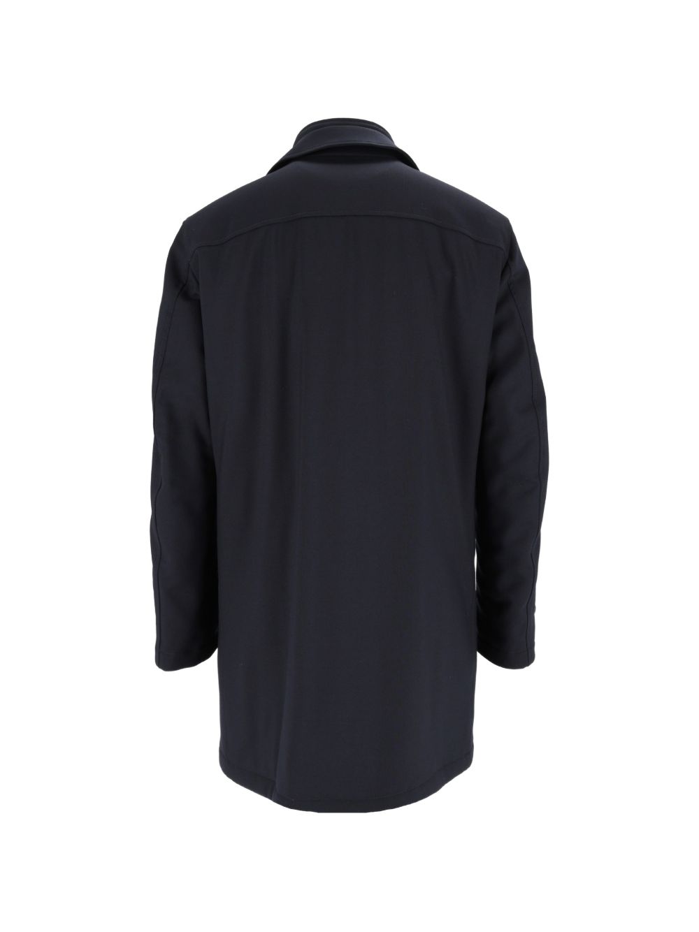 Blouson blu denim in lana vergine 
