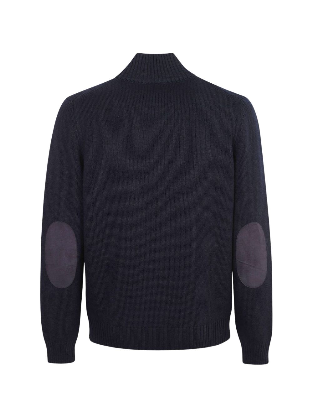 Maglione blu in lana con alamari 
