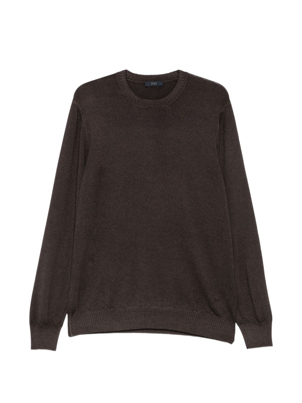 Maglione marrone scuro con logo ricamato 