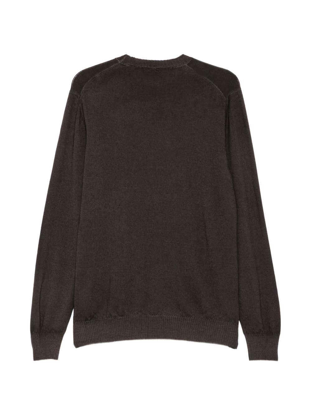 Maglione marrone scuro con logo ricamato 