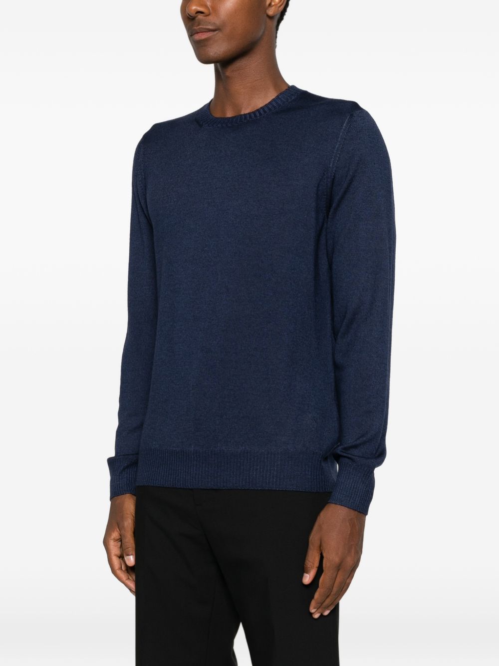 Maglione blu girocollo 