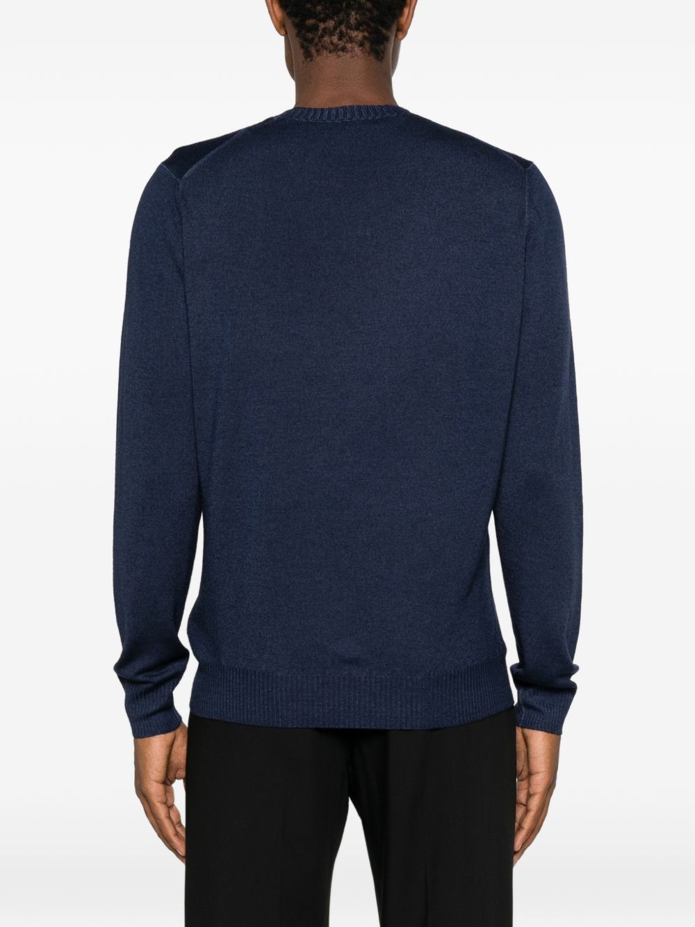 Maglione blu girocollo 