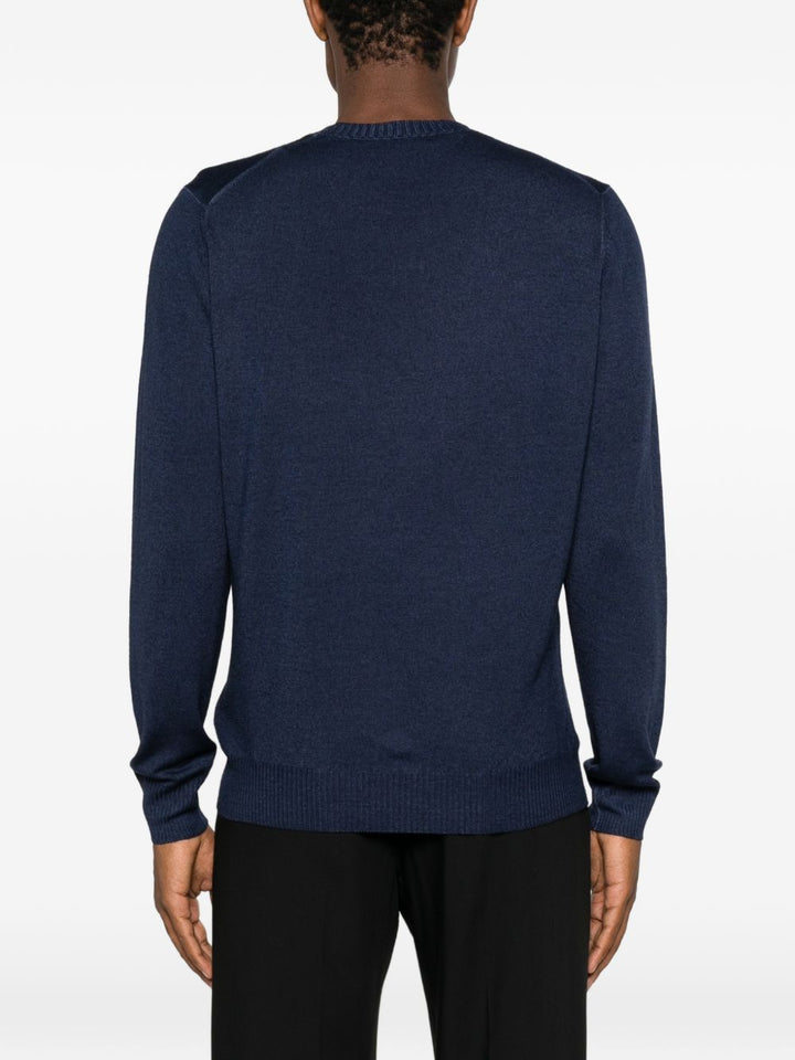 Maglione blu girocollo 