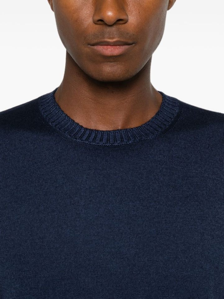 Maglione blu girocollo 