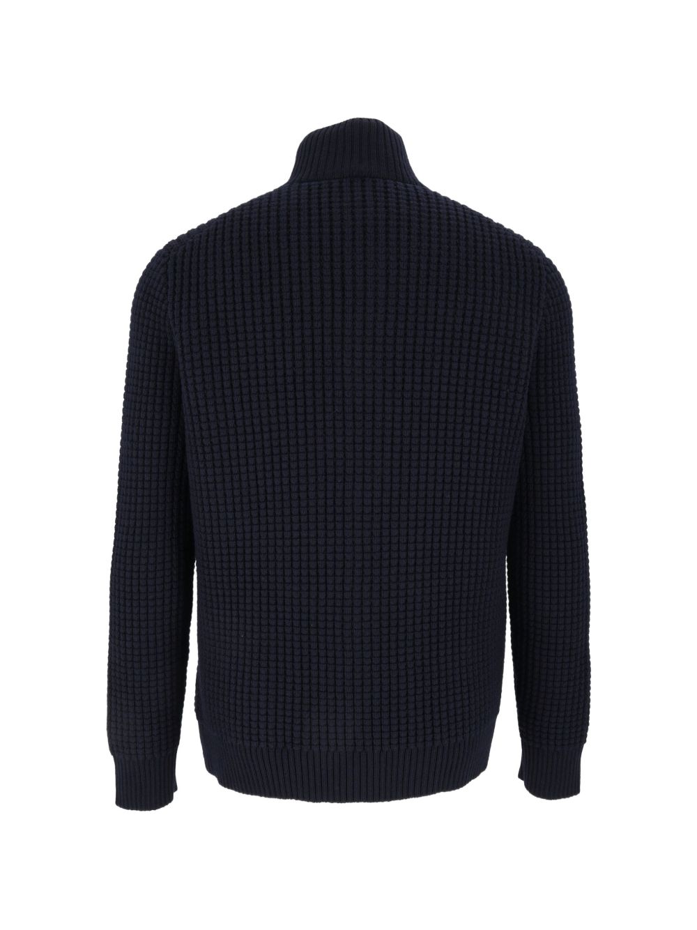 Cardigan blu navy con applicazione 
