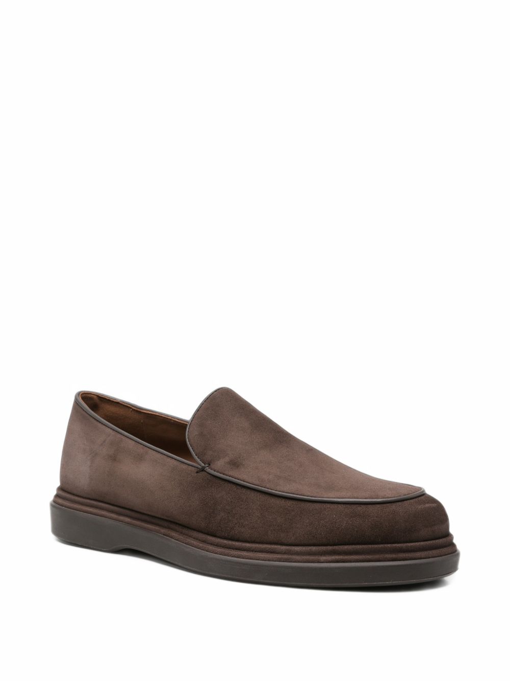 Mocassini slip-on in pelle scamosciata marrone scuro 