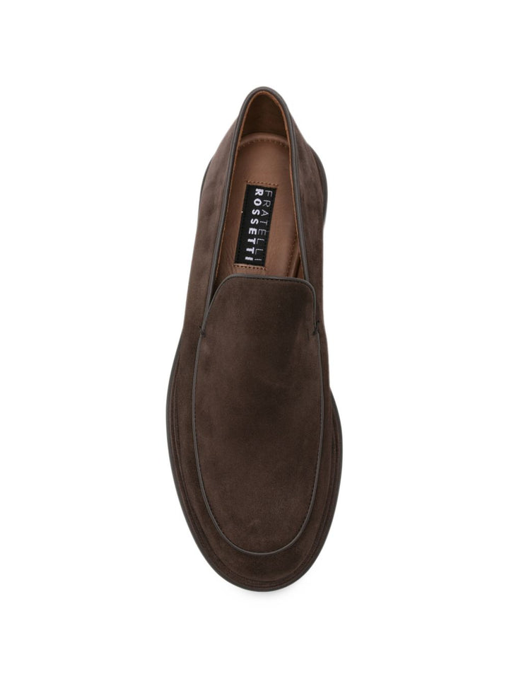 Mocassini slip-on in pelle scamosciata marrone scuro 