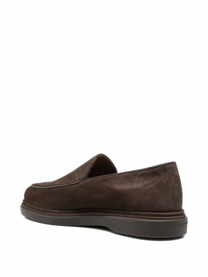 Mocassini slip-on in pelle scamosciata marrone scuro 