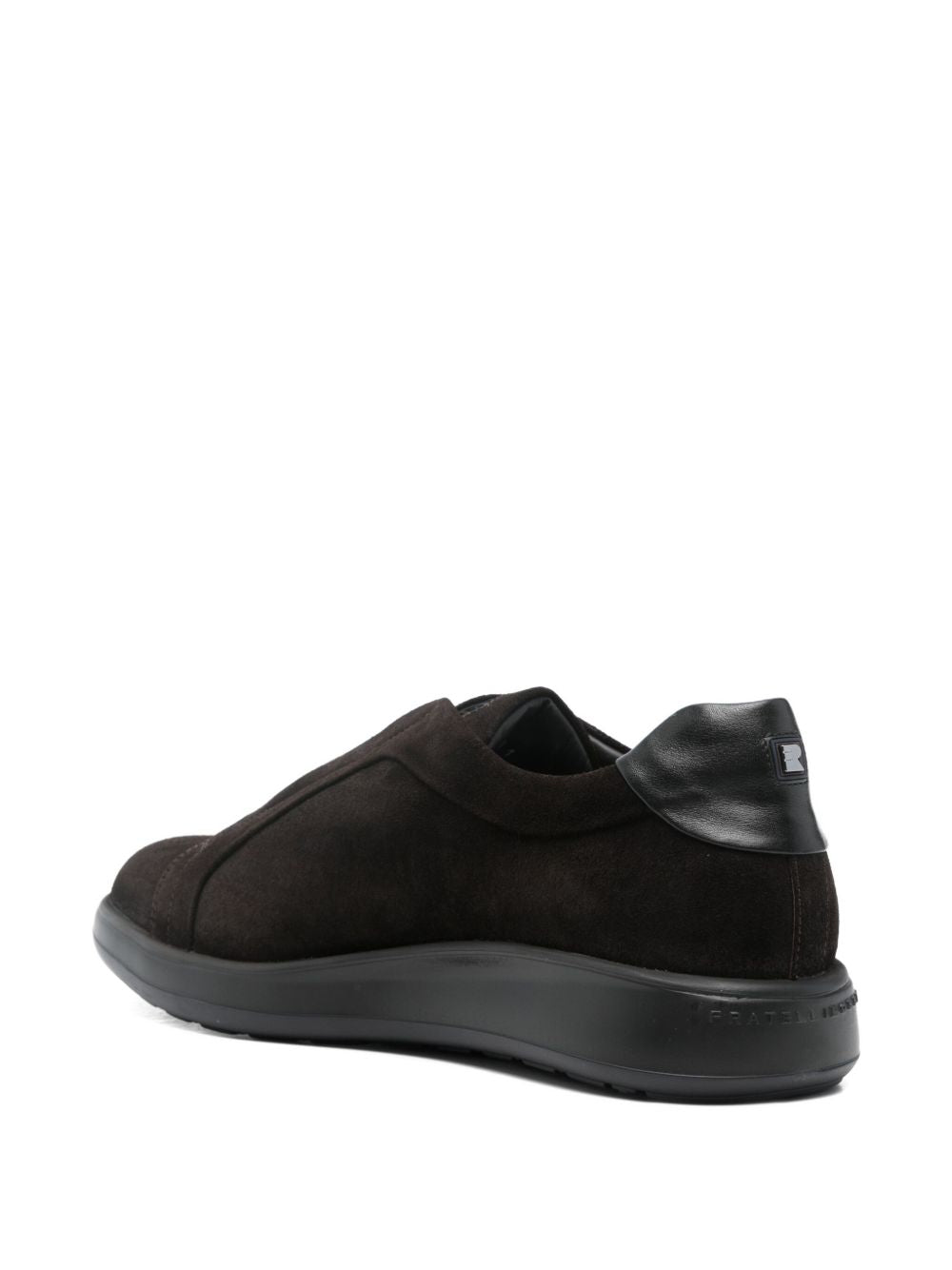 Sneakers marrone scuro in pelle scamosciata 
