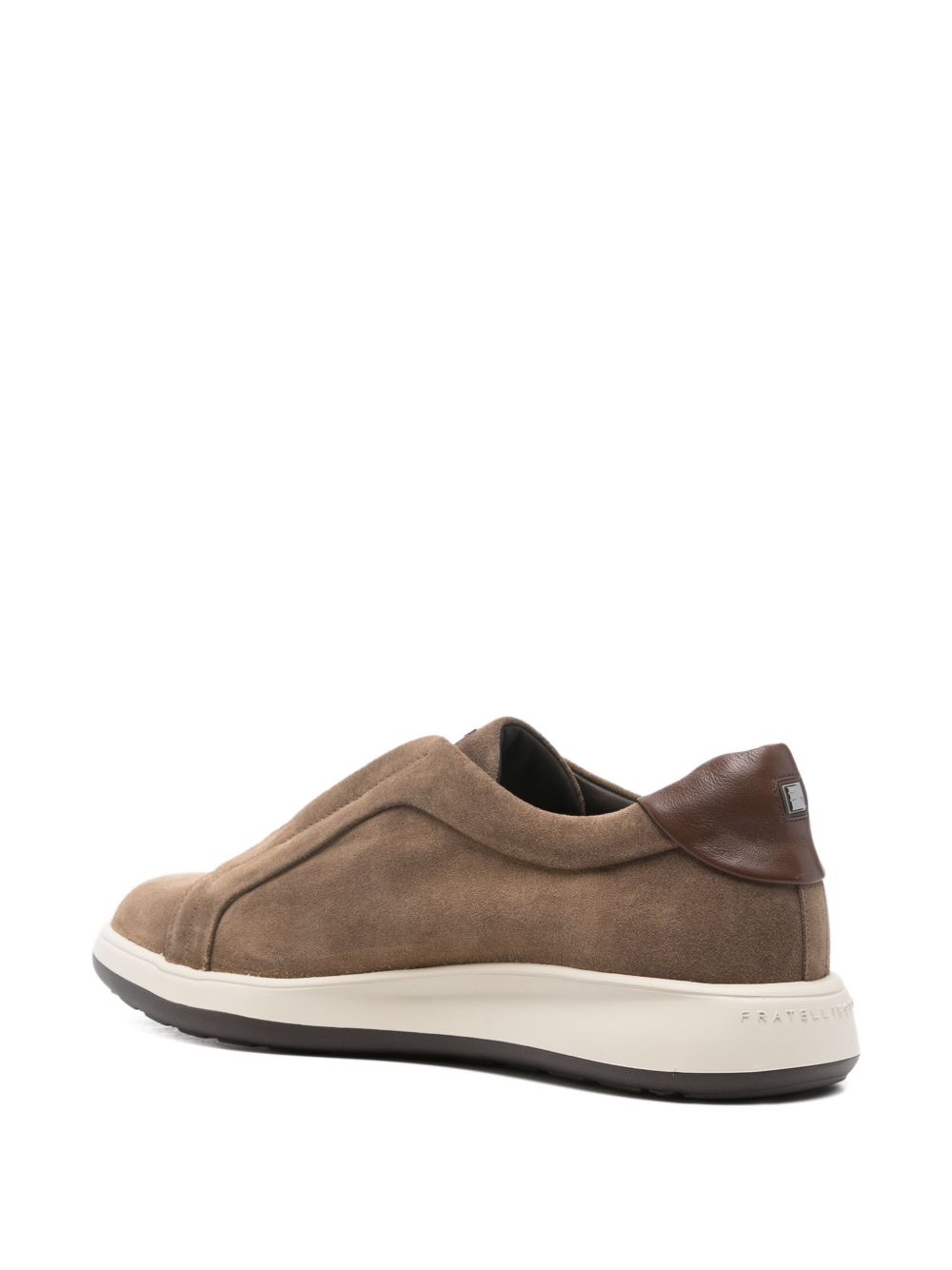 Sneakers fango in pelle scamosciata 