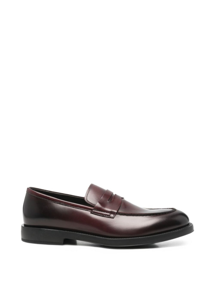 Mocassini penny in pelle lucida bordeaux 