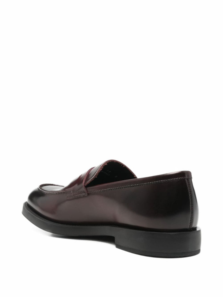 Mocassini penny in pelle lucida bordeaux 