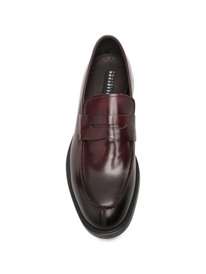Mocassini penny in pelle lucida bordeaux 
