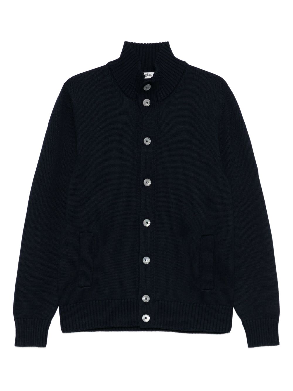 Cardigan a collo alto blu navy 