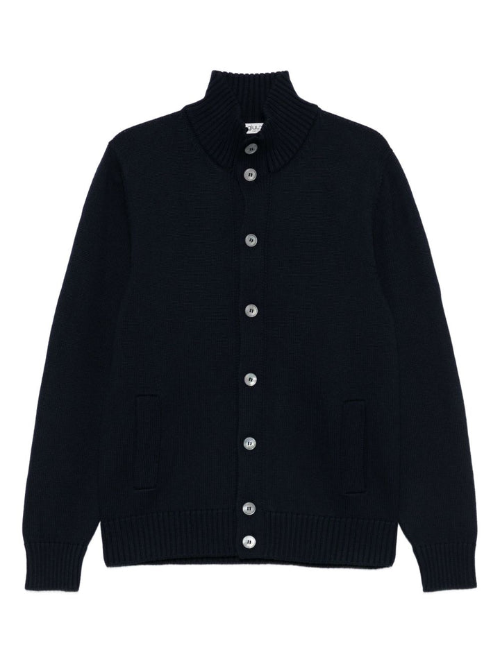 Cardigan a collo alto blu navy 