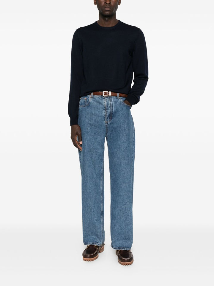 Maglione blu navy girocollo 