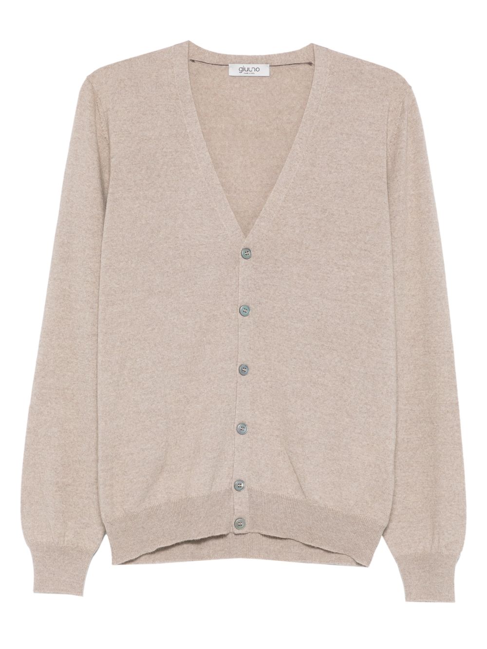 Cardigan beige in lana con bottoni 
