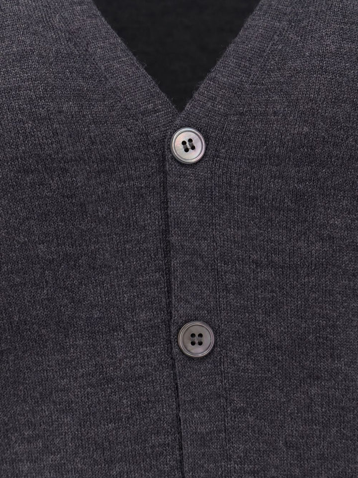 Cardigan con bottoni e scollo a V grigio scuro 