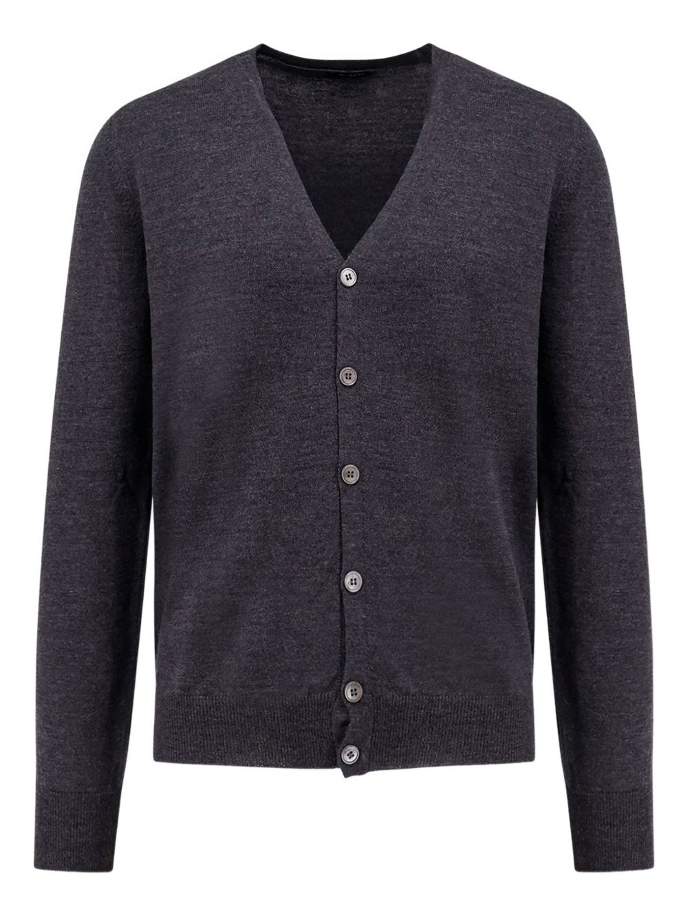 Cardigan con bottoni e scollo a V grigio scuro 