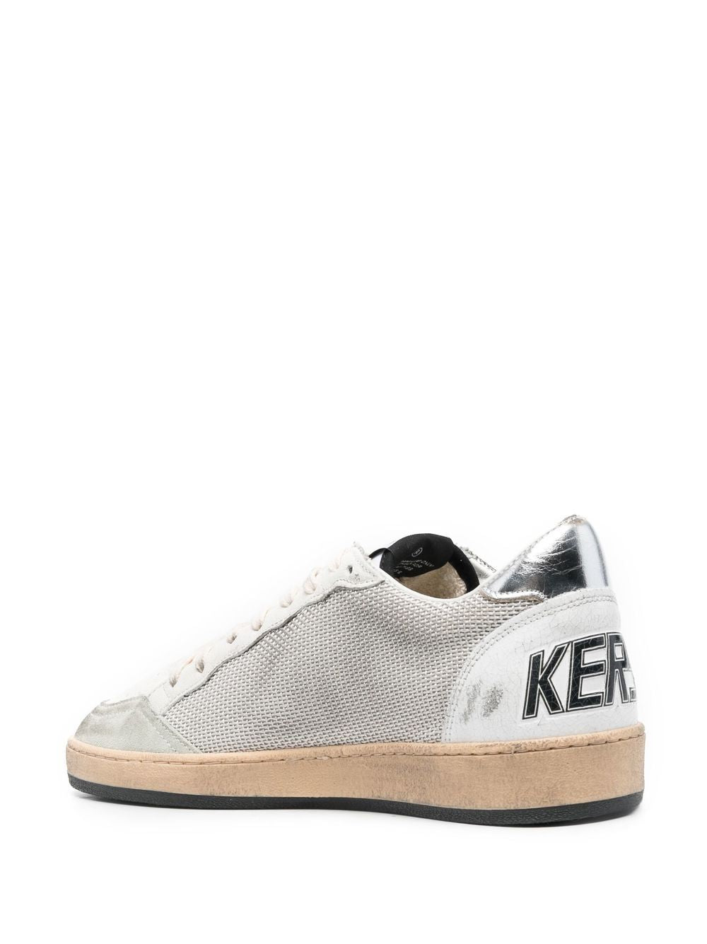 Sneakers Ball-Star silver e nere con effetto vissuto e applicazione stella 