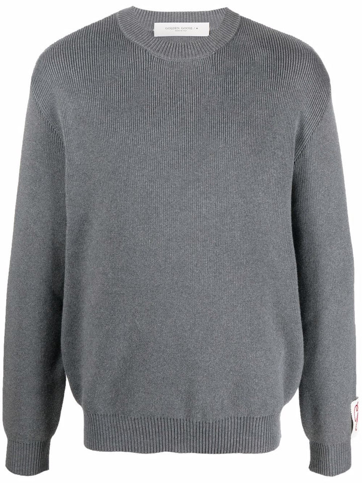 Maglione grigio con applicazione 