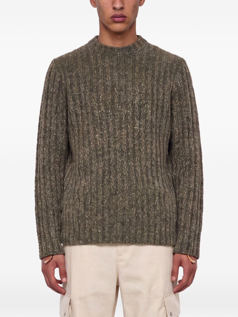 Maglione verde foresta a coste 